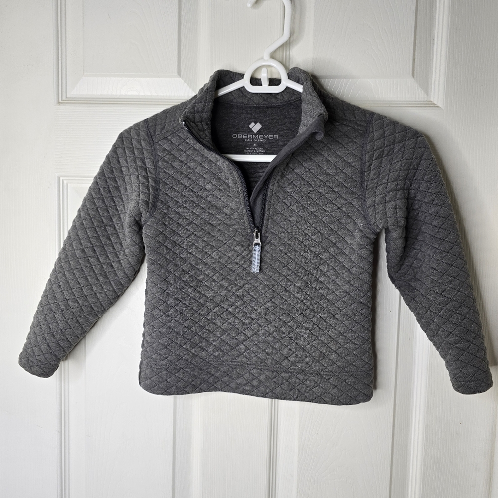 Obermeyer kids Gray Quilted‎ Pullover  quarter zip M